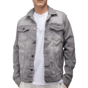 Veste en jean vintage personnalisée pour homme, couleur unie, style décontracté basique, style cowboy, hiver-printemps, respirante, coupe courte, avec logo sur le devant - Product Image 3
