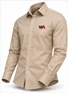 Camisa de Vestir Beige Personalizada para Hombre, Manga Larga, con Botones, Formal, de Negocios, 100% Algodón, Proveedor Mayorista OEM - Product Image 2