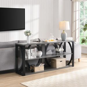 Consolle Industriale a 3 Livelli da 180 cm per Ingresso, Foyer, Soggiorno - Soluzione Salvaspazio Lunga e Stretta - Product Image 3