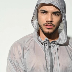 Custom <b>Men's</b> Hooded <b>Half</b> <b>Zip</b> Windbreaker Tracksuit Lightweight Nylon Jogger Set Quick Dry Outdoor Sportswear OEM ODM - Product Image 2