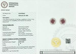 Prêt à expédier – Boucles d'oreilles clous en tourmaline rose taille brillant 5 mm certifiées IGI, or blanc 14 carats, fournisseur de bijoux diamant G-H - Product Image 4