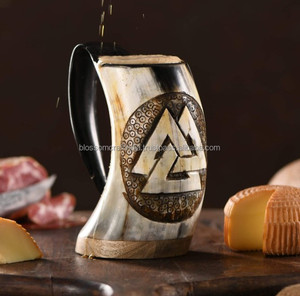 Mug en corne de buffle artisanal, finition naturelle de qualité supérieure, durable, élégant, vaisselle de table, décoration rustique pour la maison - Product Image 1