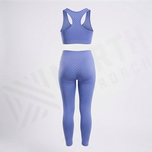 Ensemble de yoga d'été pour femmes, deux pièces, sans couture, soutien-gorge sexy, short taille haute, tenue de sport, hauts de sport - Product Image 2