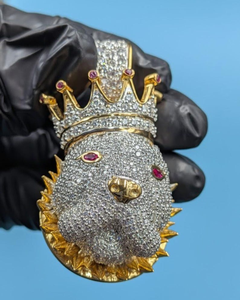 จี้รูปสุนัขสไตล์ฮิปฮอปหรือพิทบูล จี้เงินแท้ 925 จี้โมอิสซาไนต์สั่งทำพิเศษ จี้สำหรับคนรักสัตว์ จี้แฟชั่นสำหรับแร็ปเปอร์ - Product Image 1