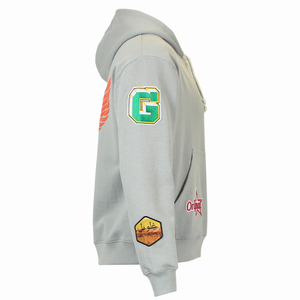 Sweat à capuche zippé oversize épais délavé à l'acide 450g 100% Coton avec patch brodé et design sérigraphié personnalisé Automne - Product Image 6