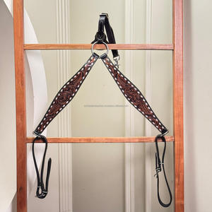 Collier de poitrine Western en cuir repoussé à la main personnalisé sculpté à la main Red Floral Horse Tack for Ranch Riding Rodeo Trail & Barrel Events - Product Image 4