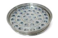 Ensemble de Sainte-Cène de Luxe en Acier Inoxydable Premium et Durable avec Plateau Unique, 40 Gobelets en Plastique à Fond Stable et Finition Miroir pour Aliments