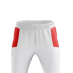 <b>White</b> Red Color Blocking Soccer Jersey Set Men's Short Sleeve Polo With Elastic Waist Pants Moisture Wicking All Seasons - Product Image 3