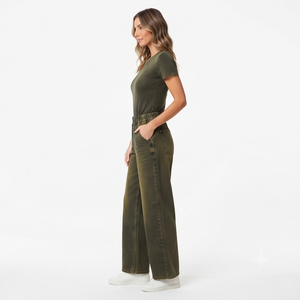 Vêtements d'extérieur oversize pour femmes, style urbain, en jean baggy coupe droite, respirant, hiver, 220g Polyester/Coton, coupe ample, délavage vintage - Product Image 3