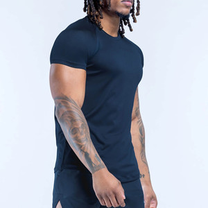 Top Selling OEM Custom Logo Navy Gym Training Summer <b>Men</b>’s T-<b>Shirt</b> Breathable Lightweight Fabric Compression T <b>shirts</b> For <b>Men</b> - Product Image 3