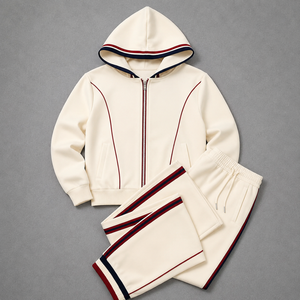 Ensemble de survêtement streetwear unisexe personnalisé à capuche, couleur unie, pour marques de sport américaines, faible MOQ, production sous marque privée, 100 % coton - Product Image 6