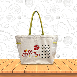 Sac fourre-tout en toile extra large avec logo personnalisé et poignée rembourrée pour la plage - Product Image 1