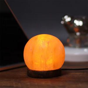 Lampe en sel de l'Himalaya ronde polie, lumière chaude, lampe de table pour la décoration de la maison, décoration Feng Shui - Product Image 5