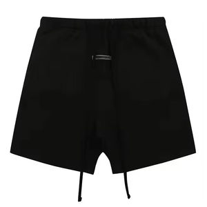 Shorts pour hommes blancs unis à cordon de serrage, taille mi-haute, décontractés, en tissu 100 % coton tissé, style respirant - Product Image 3