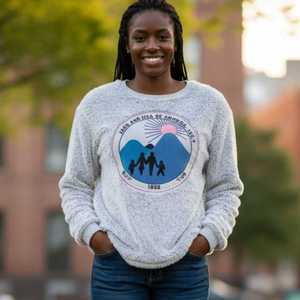 Sweat-shirt à logo en fourrure pour femmes Jack and Jill, col rond en sherpa, manches longues, pull d'hiver confortable, doux, chaud, tendance - Product Image 3