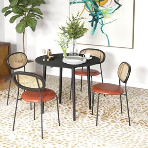 Tavolo da Pranzo Pieghevole da 35 Pollici con Gambe in Legno Massello Nero Anticato, Design Europeo con Piano Ribaltabile per Cucina, Sala da Pranzo, Laboratorio, Banchetti - Product Image 2