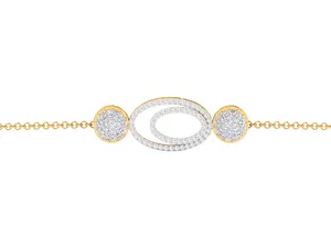 Bracelet chaîne en or massif 18 carats avec diamants ovales doubles de 1,00 carat cultivés en laboratoire, collection EtherStar Jewels, bijoux fins - Product Image 5