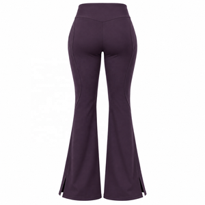 Pantalones de Ocio Acampanados y de Corte Bootcut para Mujer |   Negro, Morado, Azul, Verde, Marrón |   Fabricante de Ropa Deportiva |   OEM ODM |   Logotipo Personalizado | - Product Image 2