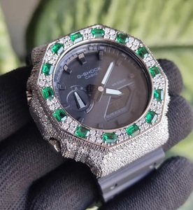 Reloj de Lujo para Hombre con Incrustaciones de Moissanita Esmeralda y Diamantes VVS1, Estilo Hip Hop - Product Image 5
