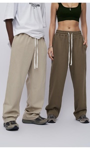 Men's Cotton Sweatpants Elastic Waist <b>Drawstring</b> Casual Loose Fit Breathable Autumn <b>Trousers</b> - Product Image 5