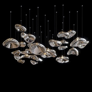 Lampadario a Sospensione LED Moderno in Cromo, Lampada Unica con Sfere di Vetro a Bolle per Casa, Sala, Hotel, Lobby, Villa - Product Image 6