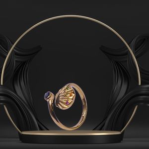 Anillos Clásicos de Plata de Ley 925 con Baño de Oro y Gemas de Zafiro Azul y Turmalina para Mujer, Ideales para Bodas - Product Image 4