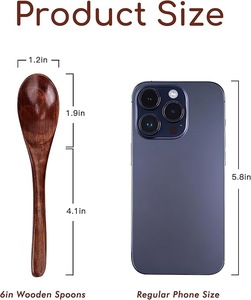 Ensemble de cuillères à thé en bois de qualité supérieure, réutilisables, durables, cuillères doseuses pour café et sucre, outil de cuisine pour un usage quotidien - Product Image 2