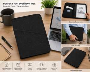 Étui simple en jute noir avec surpiqûres diagonales pour la protection et la durabilité - Product Image 6