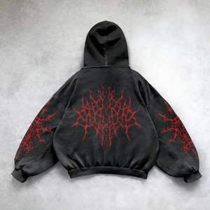 Black <b>Gothic</b> Casual <b>Hoodie</b> Regular Fit Unisex Winter Knitted 100% Cotton Blend Fleece Front Custom Logo - Product Image 5