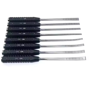 SureMed Instruments SMI-SI-1146 Orthopedic Surgical Instruments Class I Aluminum Handle Osteotomes Bone <b>Chisel</b> Straight <b>Curved</b> - Product Image 1