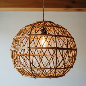 Lámparas Colgantes Decorativas de Ratán en Tendencia, Venta al por Mayor, Lámpara de Techo de Ratán Industrial Retro para Interiores - Product Image 4