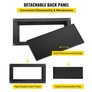 Griglia di ventilazione a parete per spazi ristretti e fondamenta, 8 pollici di altezza x 16 pollici di larghezza, con copertura per ventilazione - Product Image 6