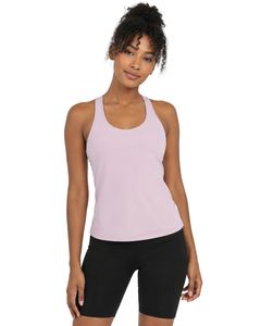 Ensemble de sport et de fitness pour femme : Débardeur de yoga lavande avec short cycliste noir, coupe ajustée, pour la gym et l'entraînement - Product Image 1