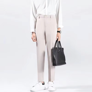 <b>Men's</b> Business Suit Trousers Formal Office <b>Men</b> Suit Long Pants <b>Stretch</b> Slim Fit Straight Solid Color Casual Pants - Product Image 2