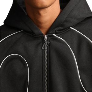 Sudadera con Capucha de Alta Calidad Antiarrugas, con Cierre de Cremallera, Costuras en Contraste, Personalizable, Ecológica, Transpirable, de Forro Polar de 280g para Hombre - Product Image 4