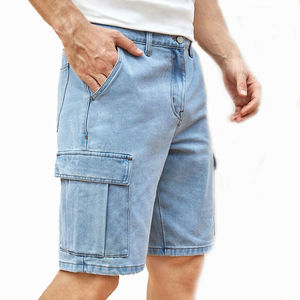 Pantalones Cortos de Mezclilla Casuales y Modernos para Hombre, Jeans Ajustados, Pantalones Cortos Juveniles Holgados, Servicio OEM - Product Image 3