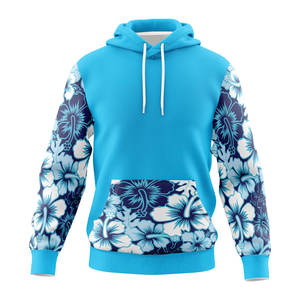 Men's Premium Indigo Blue Embroidered Oversized <b>Fleece</b> Pullover Hoodie | Solar Orange Block Sublimation <b>Sweatshirt</b> | Urban - Product Image 5