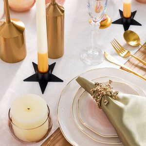 Support à bougie antique en fer avec pot en verre cristal, métal durable pour la décoration de table de salon, mariage ou événement à domicile - Product Image 5