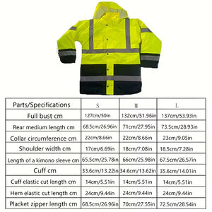 Chaqueta de Seguridad Reflectante de Alta Visibilidad para Invierno, Transpirable y Ecológica, con Capucha y Cierre de Cremallera, Más Vendida - Product Image 4