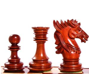 Élégantes pièces d'échecs en bois triplement lestées de la série Empire Sikh, avec un roi de 4,5 pouces, en ébène véritable et bois de buxus, au meilleur prix - Product Image 3