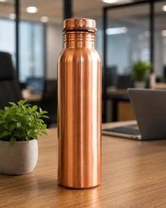 Reusable Pure Copper <b>Water</b> <b>Bottle</b> With Durable Construction Traditional Drinking <b>Bottle</b> For Travel <b>Gym</b> And Office - Product Image 6