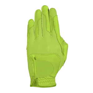 Guantes de Golf Deportivos Personalizables Ikhlas para Hombre y Mujer, de Cuero Cabretta de Alta Calidad, Color Verde Fluorescente, Mano Izquierda - Product Image 1