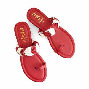 Sandalias informales con tacón granate para mujer CL2031 - Product Image 1