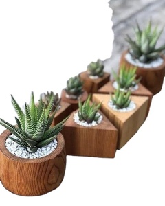 RUSTIQUE pot de fleurs souhaitant bien planteur arrière-cour jardin décor créatif jardinières en bois écorce pots de fleurs jardin - Product Image 2