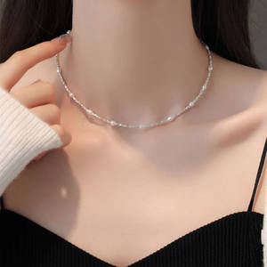 Collier en perles d'eau douce naturelles avec chaîne de collier étoile céleste complète, simple et élégant, cadeau d'anniversaire pour les sœurs - Product Image 2
