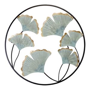 Nouveauté : Décoration murale moderne et décorative en métal, forme ronde, motif floral, pour décoration intérieure ou extérieure - Product Image 2