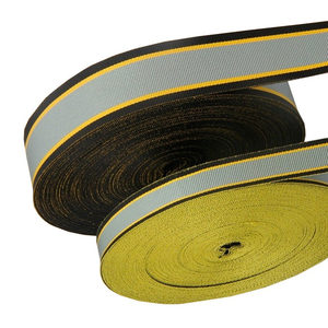 Cinta para Medallas de Primera Calidad, Cinta para Medallas de Doble Cara con Rayas, 1-1/2 Pulgadas, en Negro, Gris y Amarillo, Cintas Artesanales de Alta Tenacidad Tejidas - Product Image 2