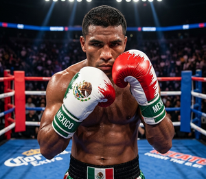 Guantes de Boxeo de Cuero con la Bandera de México, Cuero Vacuno, Cierre Ajustable con Gancho y Bucle, Transpirables, Ligeros, Unisex - Product Image 4