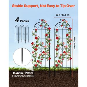 71 X 20-Inch Rose Garden <b>Trellis</b> Powder Coated Finish 4-Packs Convenient Locking <b>Flower</b> <b>Trellises</b> 4 Feet High - Product Image 2