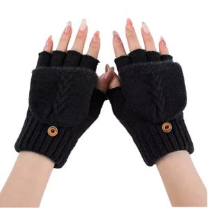 Guantes de Punto con Dedos para Niños, Otoño Invierno, Personalizables, de Algodón/Spandex, Transpirables, Resistentes al Viento, Cálidos, Lisos, para Deportes y Uso Casual - Product Image 5